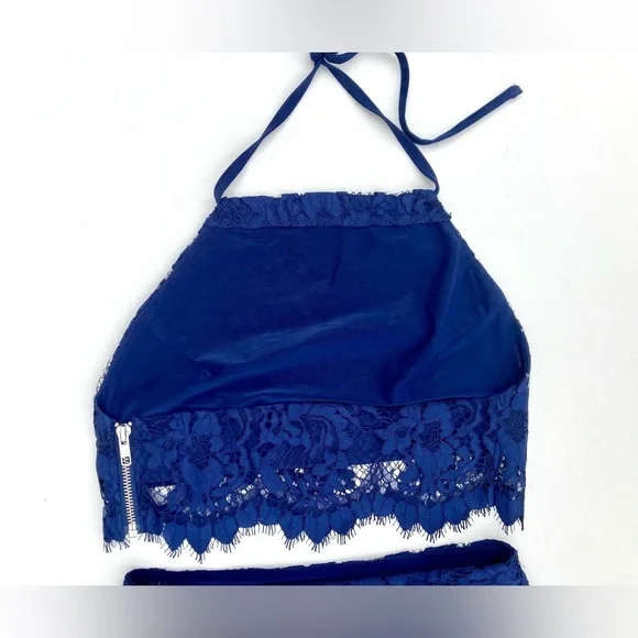 For Love and Lemons Maui Waui Blue Lace Skirt Set - Picture 6 of 16